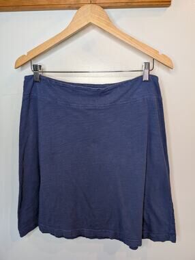 Fresh Produce Navy Blue Cotton A-Line Skirt Made in USA Comfortable Large
